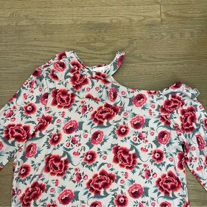 ROI Women's Silk Off Shoulder Floral Top Size Medium